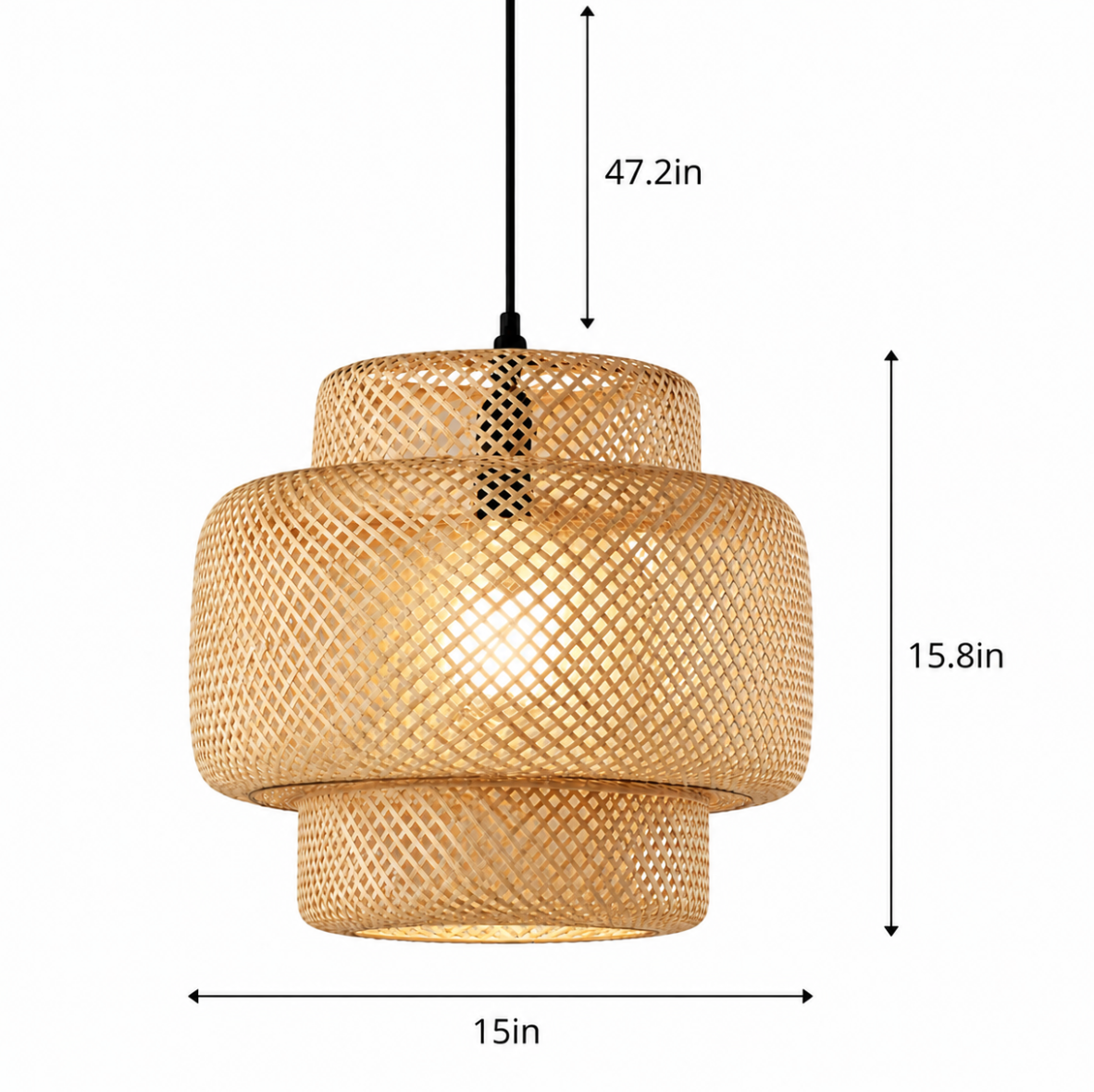 Harry Handcrafted Natural Rattan Pendant Light