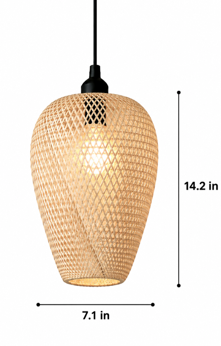 Felix Handwoven Natural Rattan Pendant Light