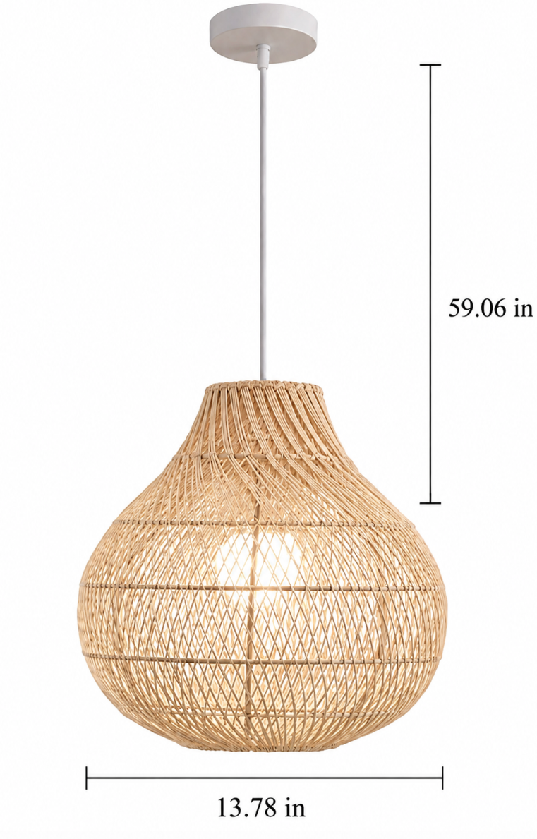 Jasper Handwoven Natural Rattan Pendant Light