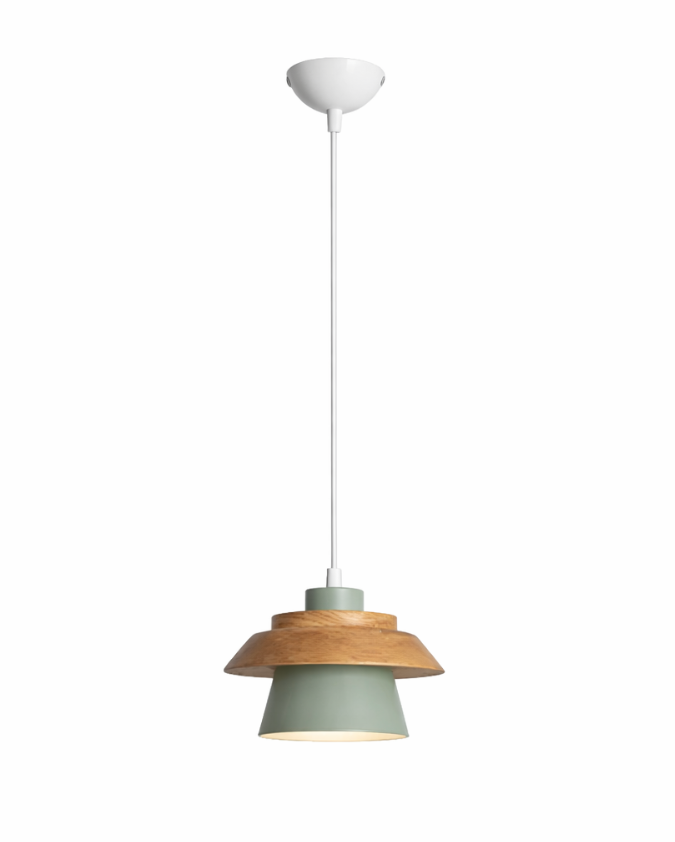 Otis Scandinavian Wood and Metal Pendant Light