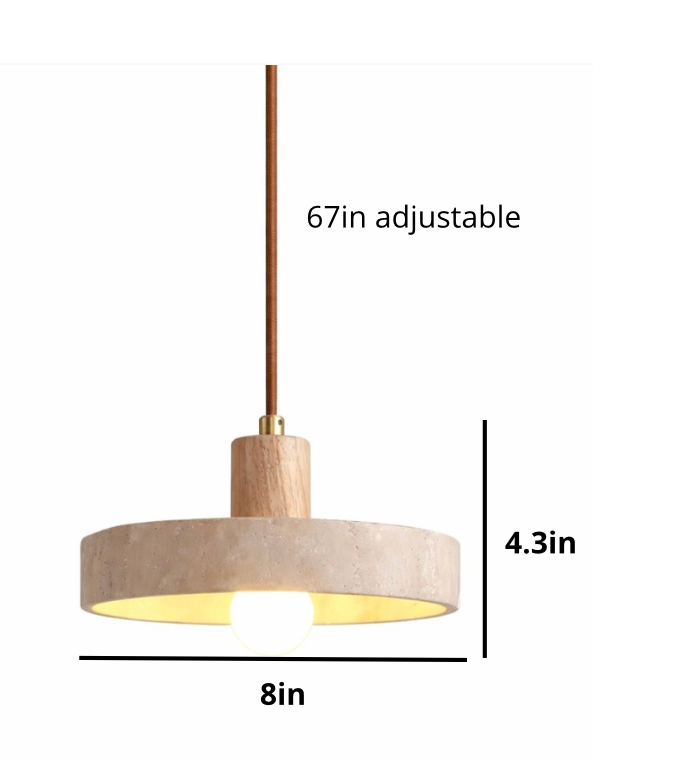 Archie Natural Travertine Stone Pendant Light