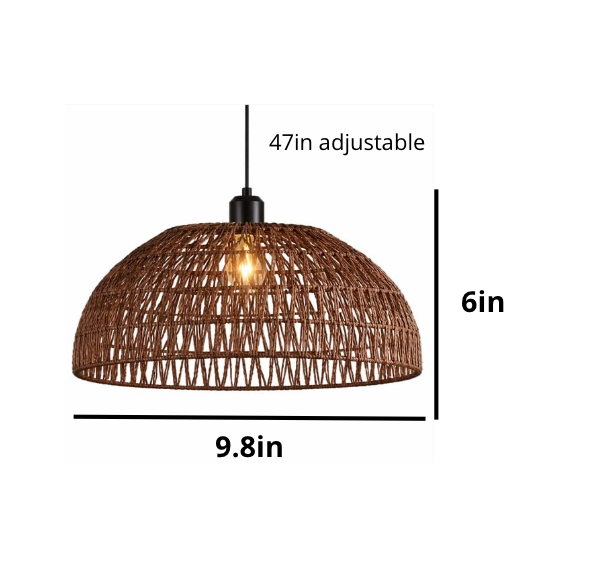 Light Natural Woven Rattan Pendant Light – Jack