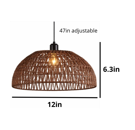 Light Natural Woven Rattan Pendant Light – Jack