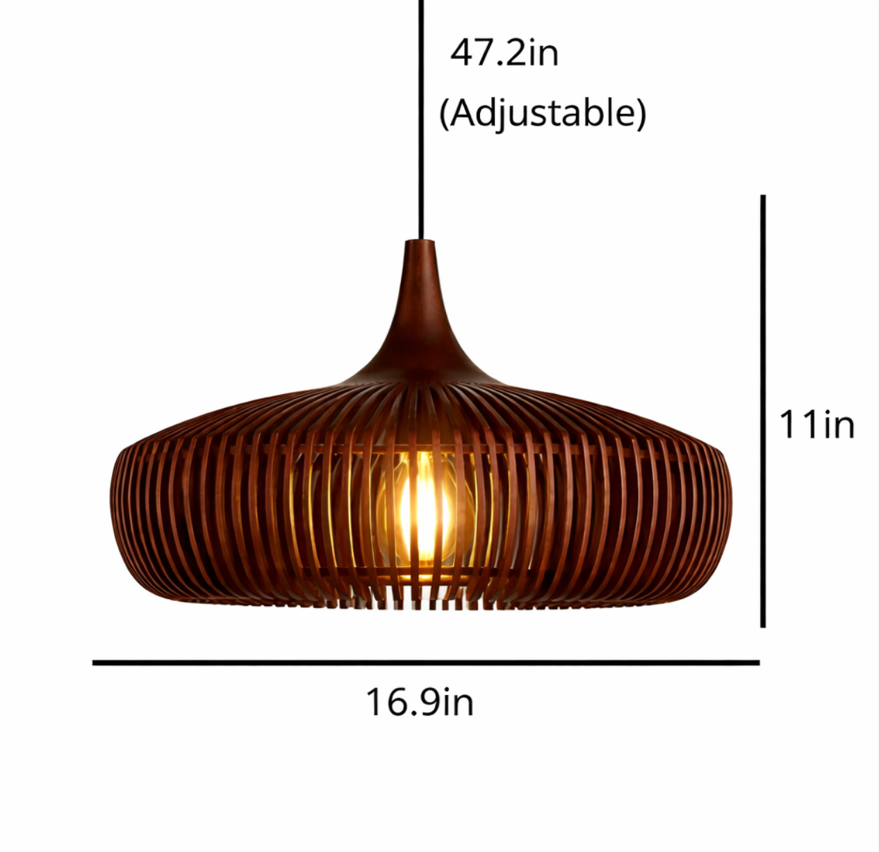 Modern Wooden Slat Pendant Light – Henry