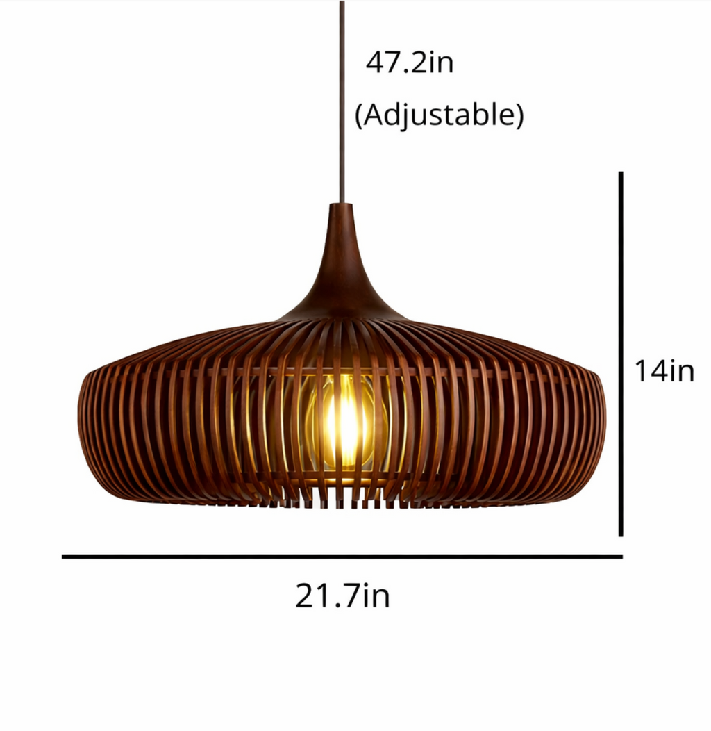 Modern Wooden Slat Pendant Light – Henry