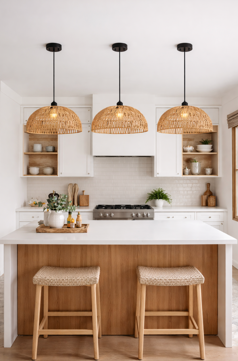Light Natural Woven Rattan Pendant Light – Jack