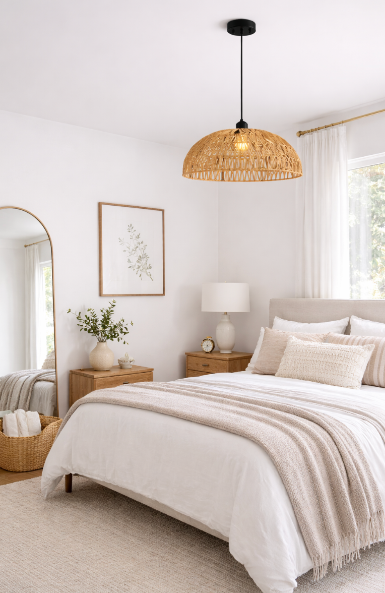 Light Natural Woven Rattan Pendant Light – Jack