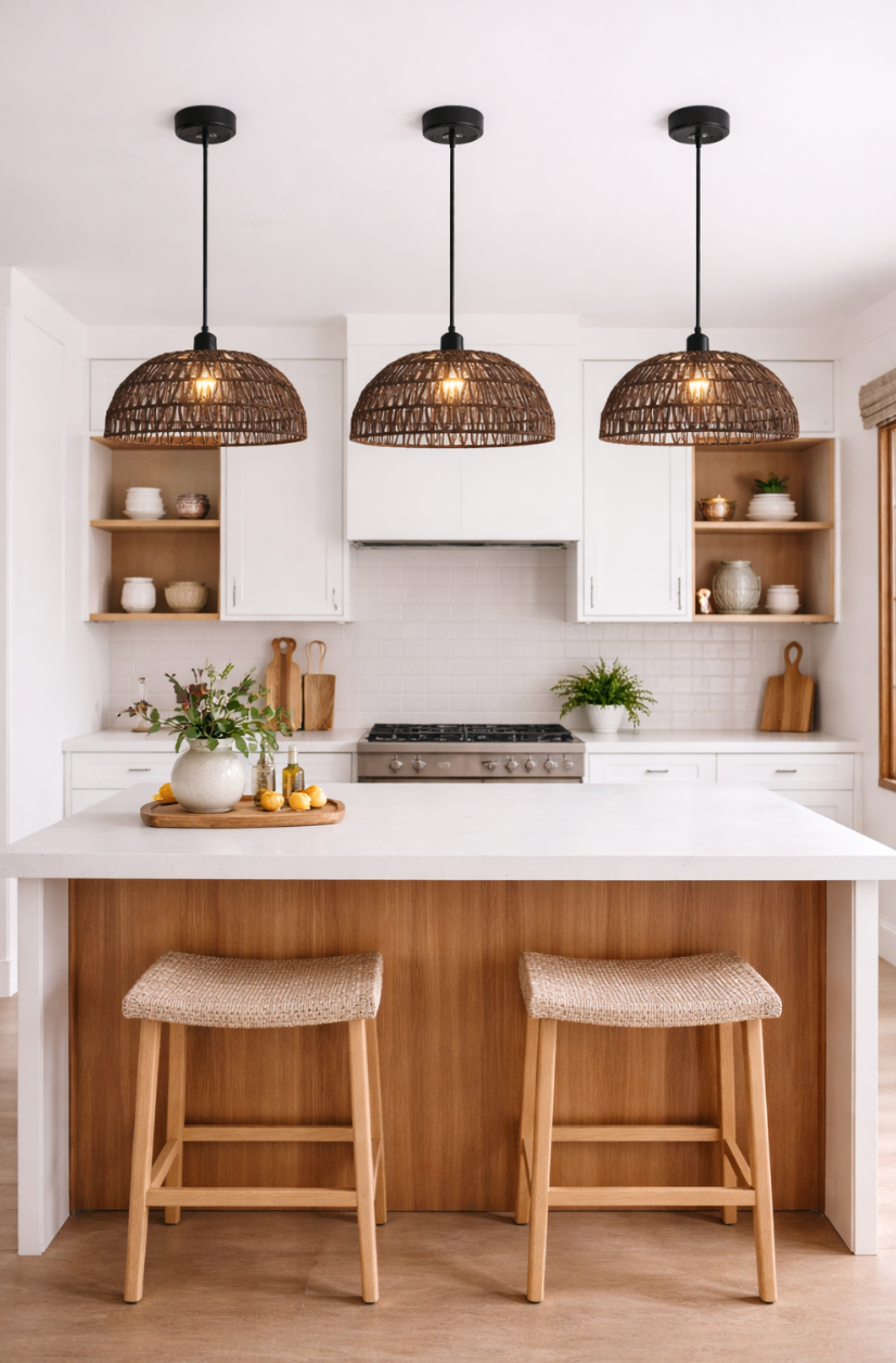Light Natural Woven Rattan Pendant Light – Jack