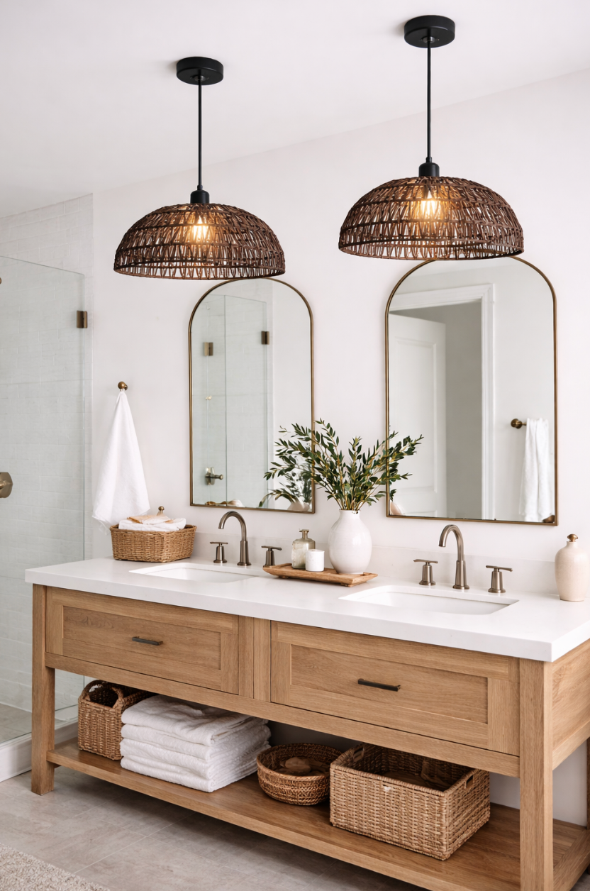 Light Natural Woven Rattan Pendant Light – Jack