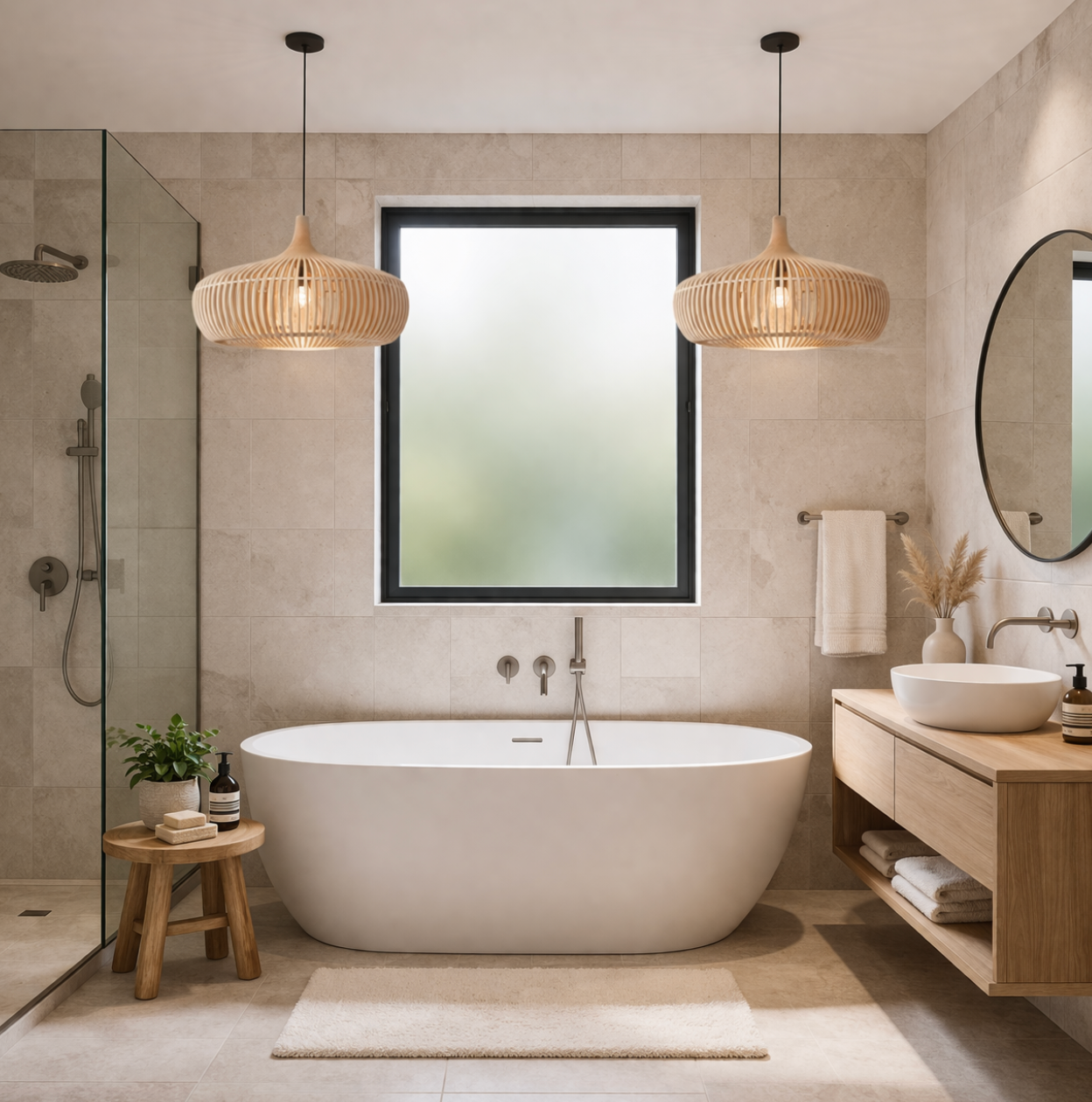Modern Wooden Slat Pendant Light – Henry