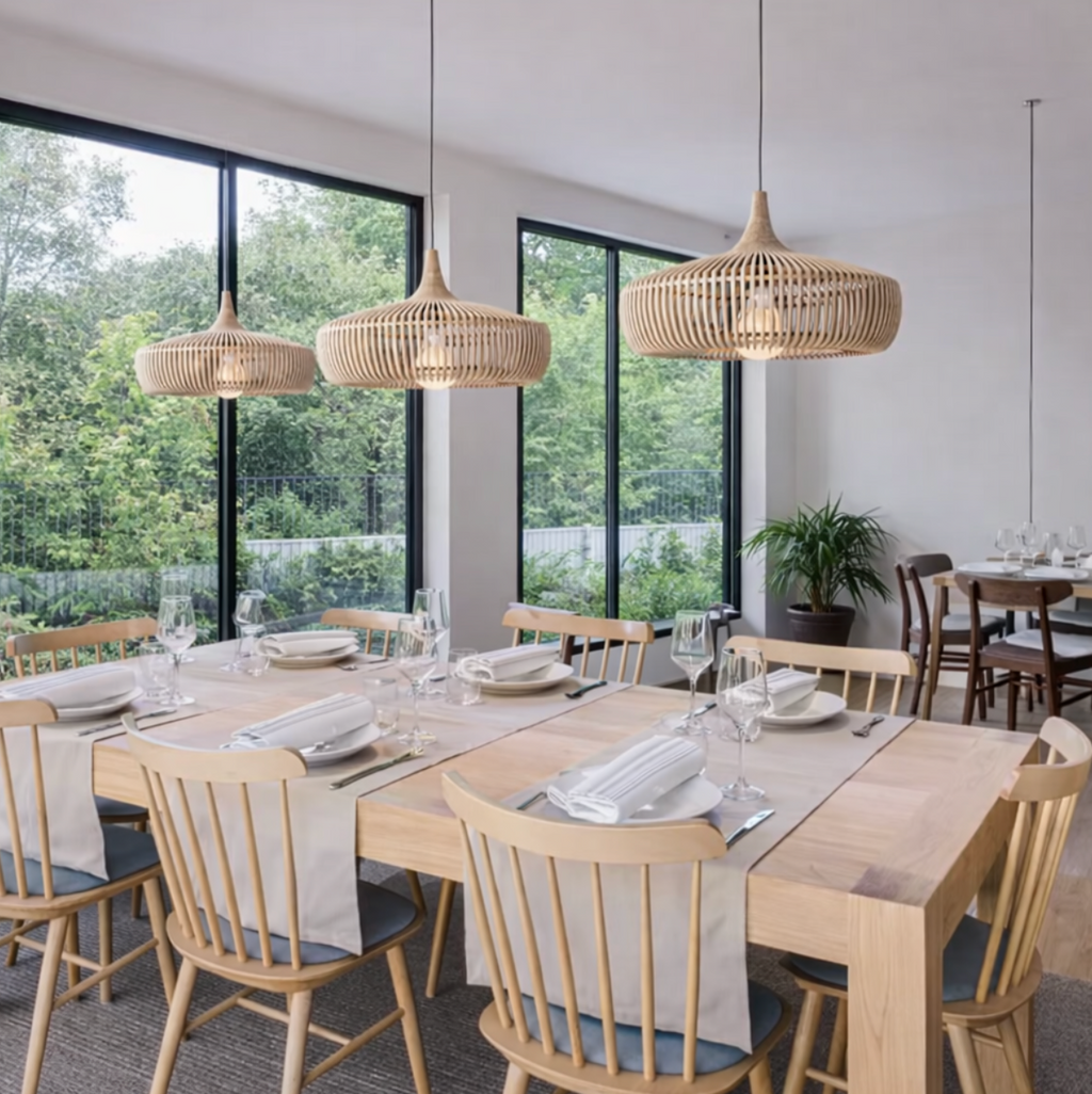 Modern Wooden Slat Pendant Light – Henry
