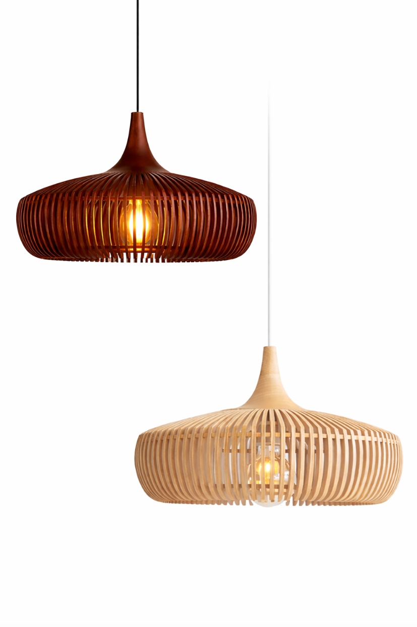 Modern Wooden Slat Pendant Light – Henry