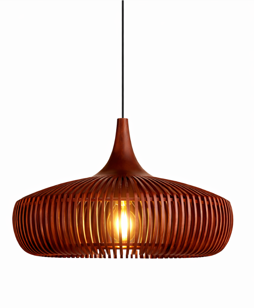 Modern Wooden Slat Pendant Light – Henry