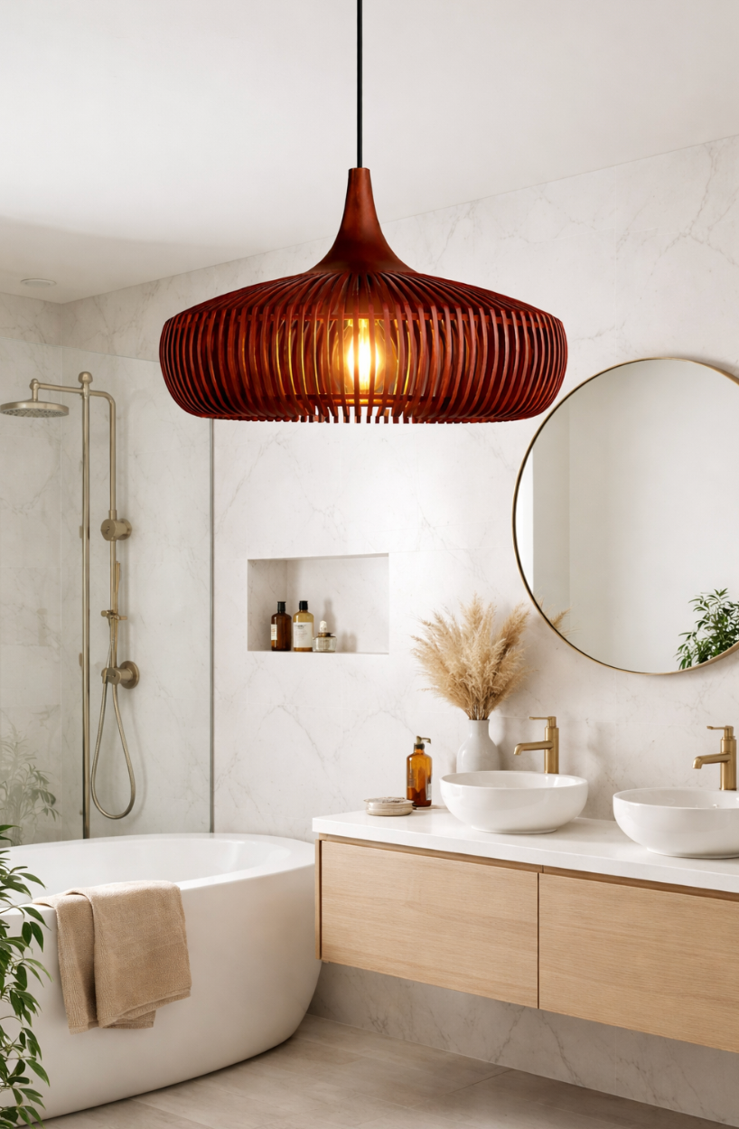 Modern Wooden Slat Pendant Light – Henry
