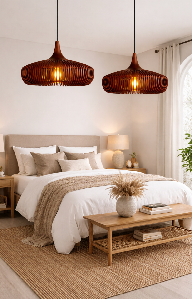 Modern Wooden Slat Pendant Light – Henry