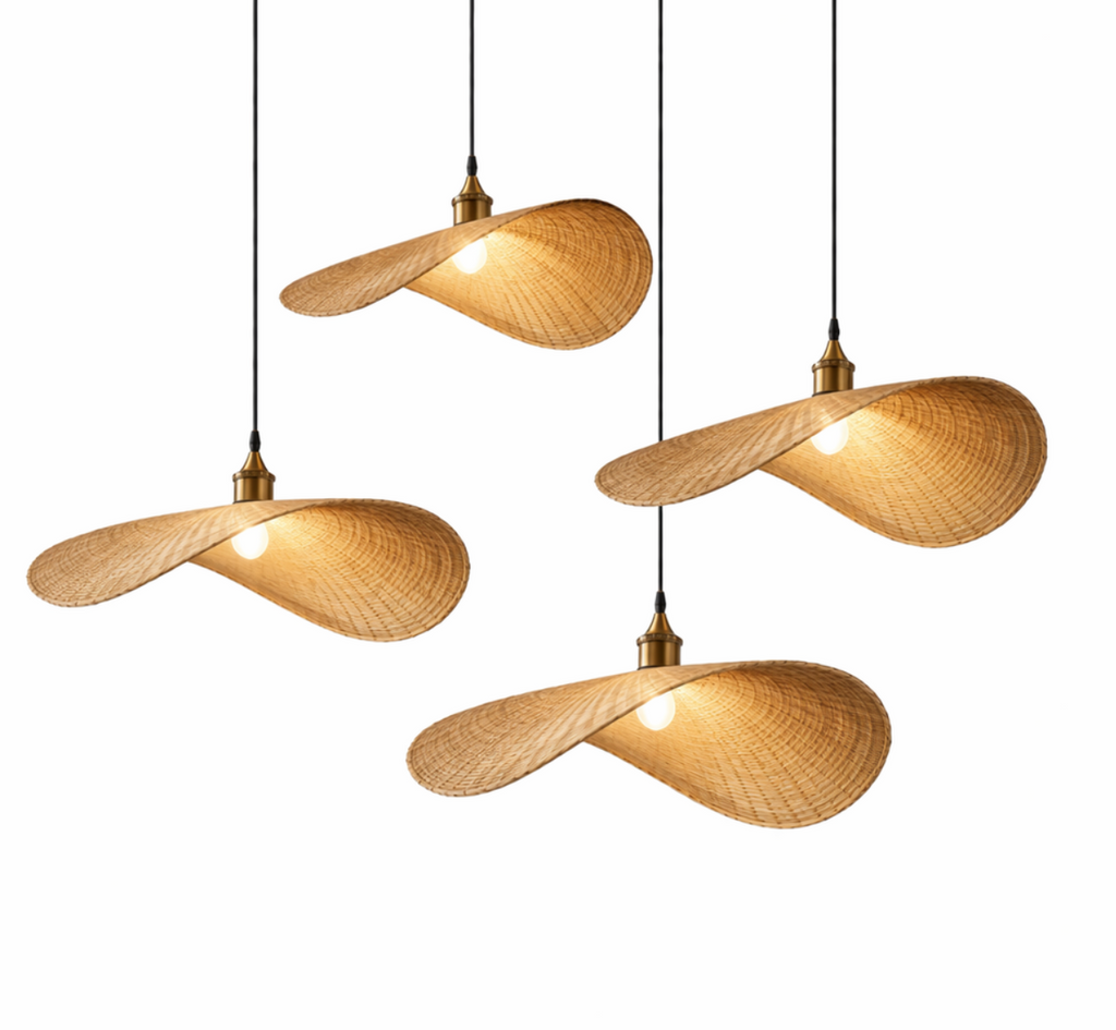 Artistic Woven Bamboo Pendant Light – Theo
