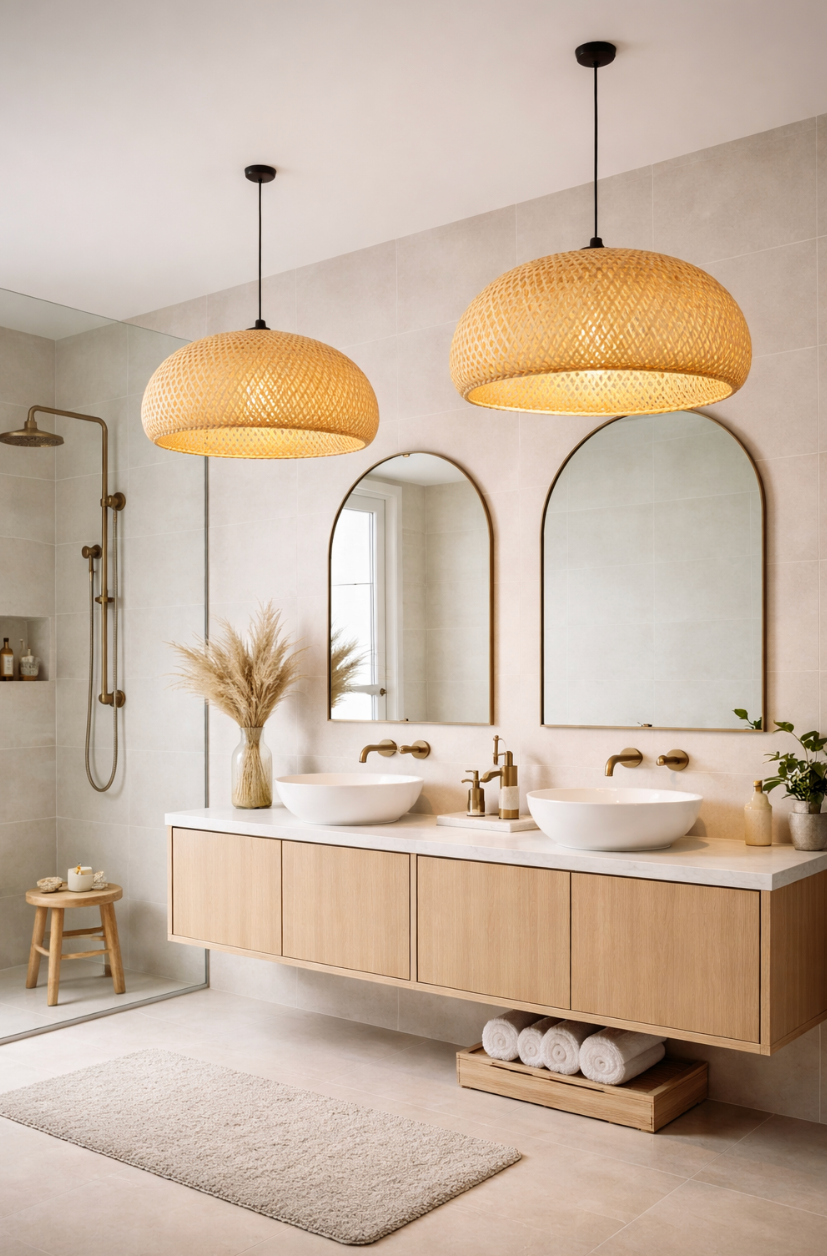 Natural Woven Rattan Sculptural Pendant Lamp – Oscar