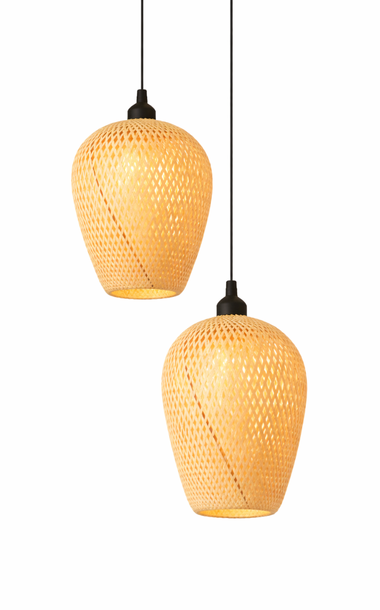 Natural Woven Rattan Sculptural Pendant Lamp – Felix