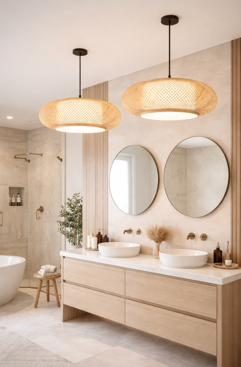 Natural Woven Rattan Sculptural Pendant Lamp – Leo