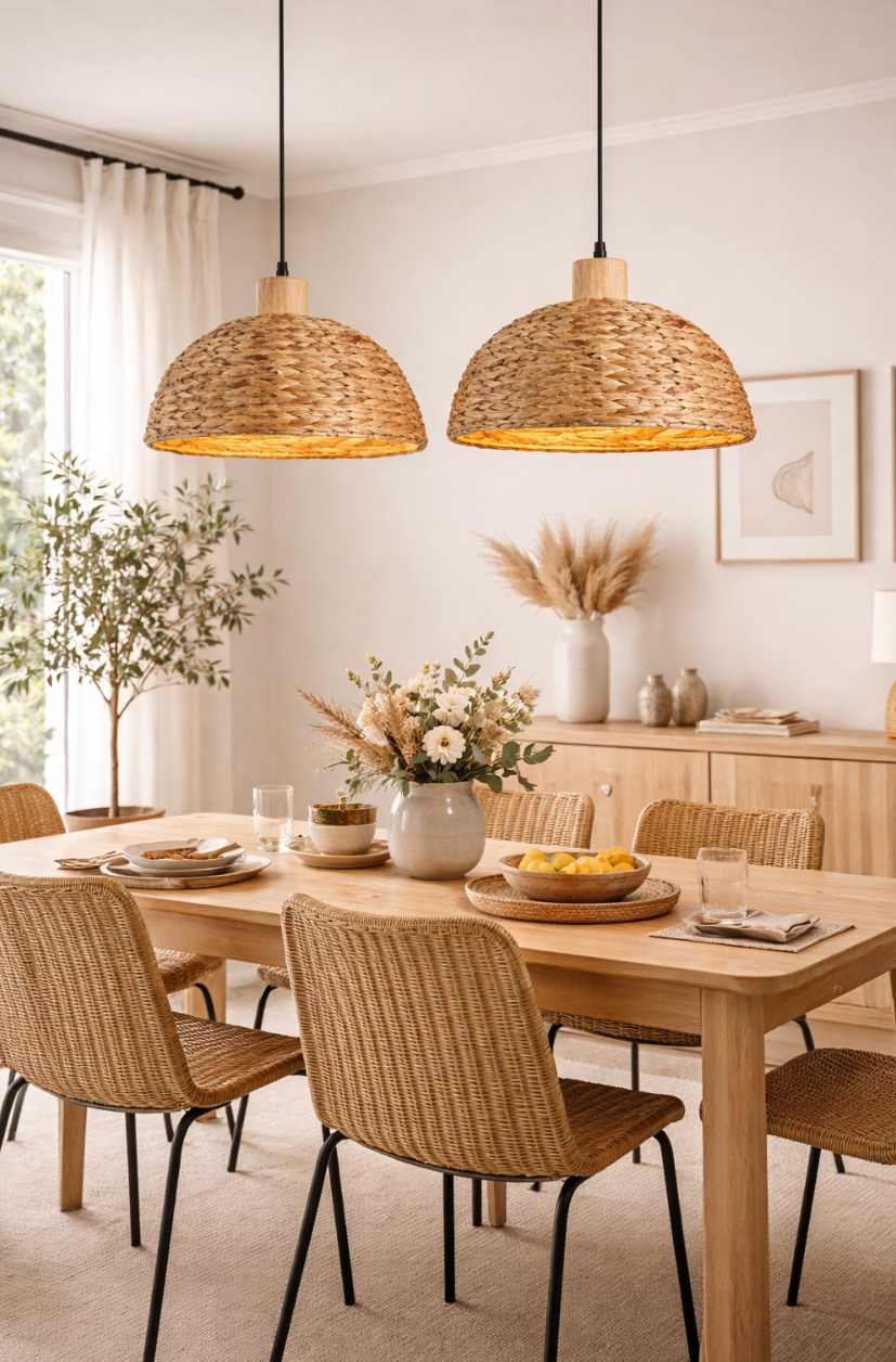 Natural Handwoven Rattan Ceiling Pendant Lamp – Hugo