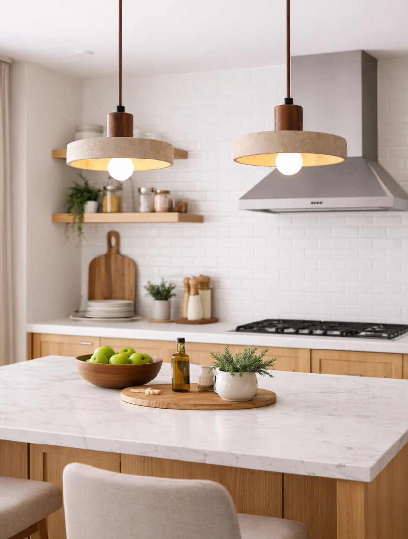 Contemporary Volcanic Stone Pendant Lamp – Archie