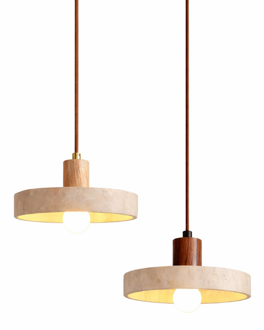 Archie Natural Travertine Stone Pendant Light