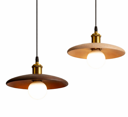 Luke Minimalist Metal Pendant Light with Brass Details