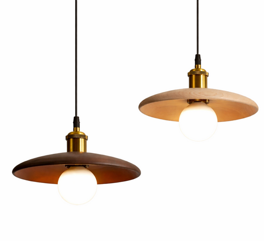 Luke Minimalist Metal Pendant Light with Brass Details