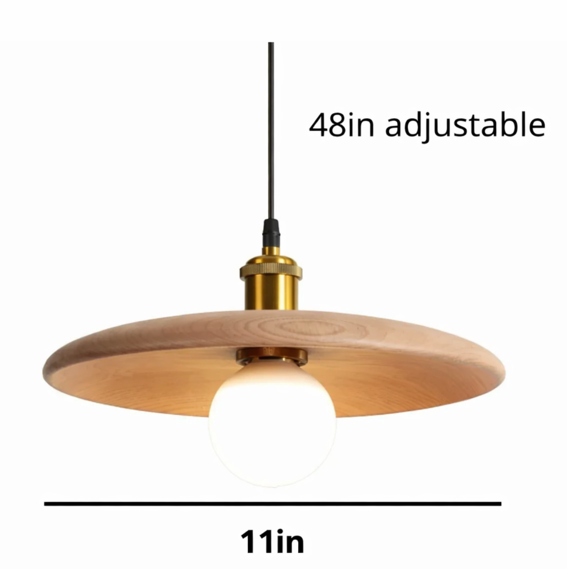Luke Minimalist Metal Pendant Light with Brass Details