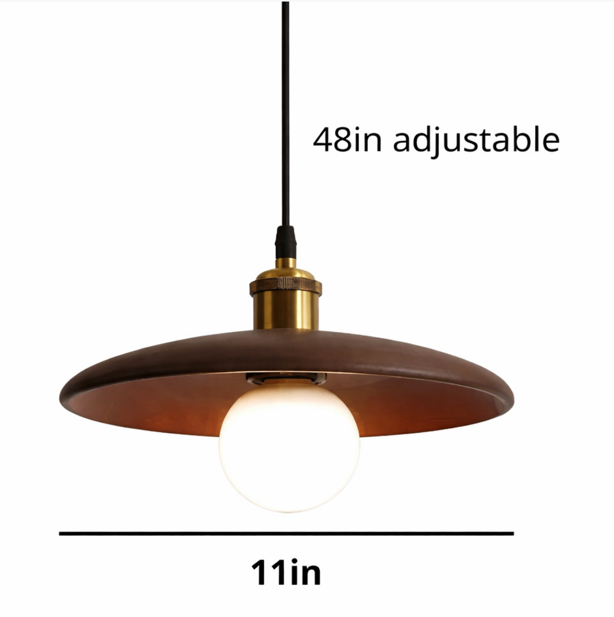 Luke Minimalist Metal Pendant Light with Brass Details