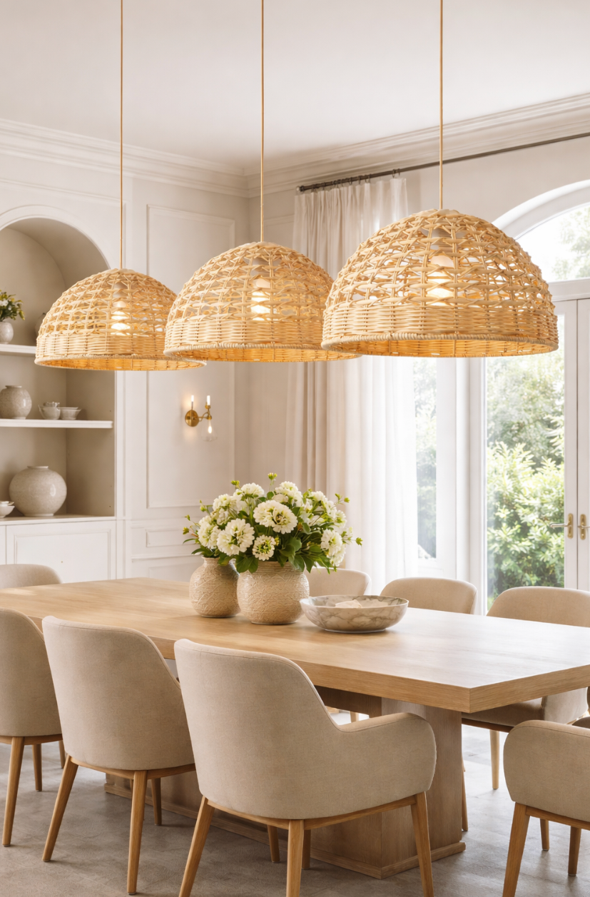 Bohemian Open Weave Rattan Ceiling Pendant Light – Ben
