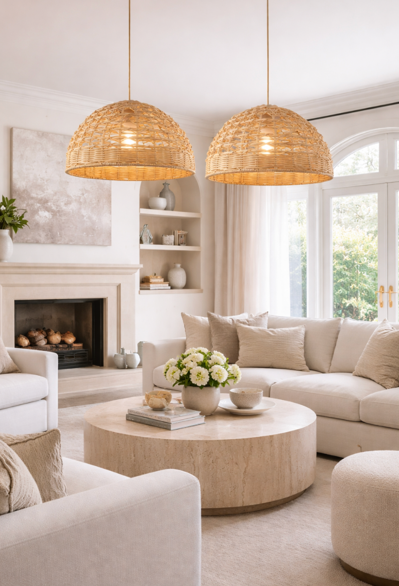 Bohemian Open Weave Rattan Ceiling Pendant Light – Ben