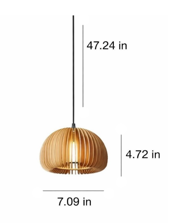 Modern Scandinavian Wooden Slat Pendant Light – Jude