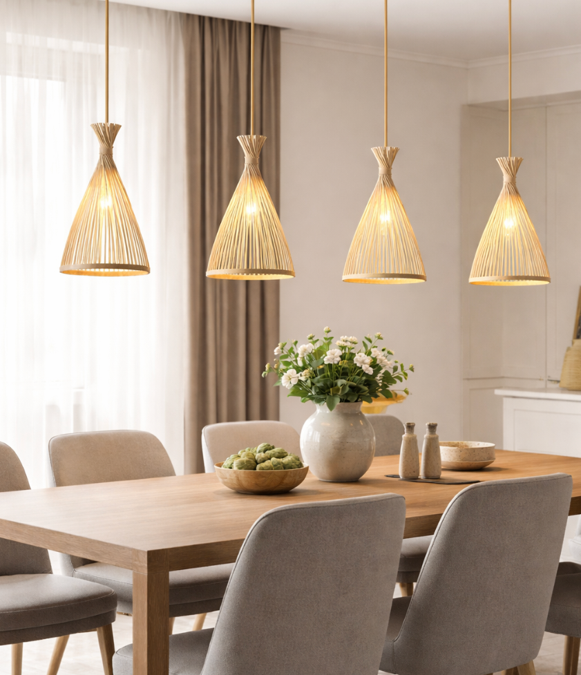 Handwoven Bamboo Cone Pendant Light – Rory