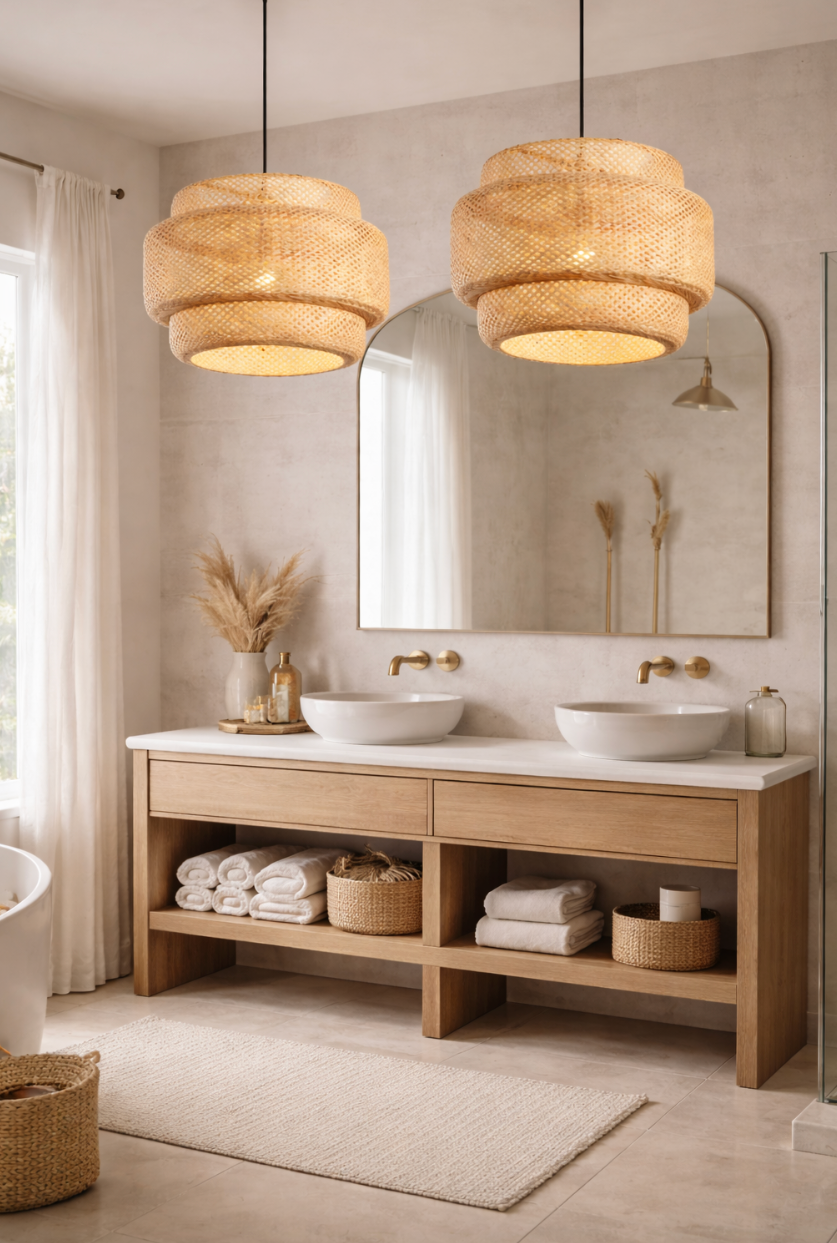 Natural Woven Rattan Sculptural Pendant Lamp – Harry