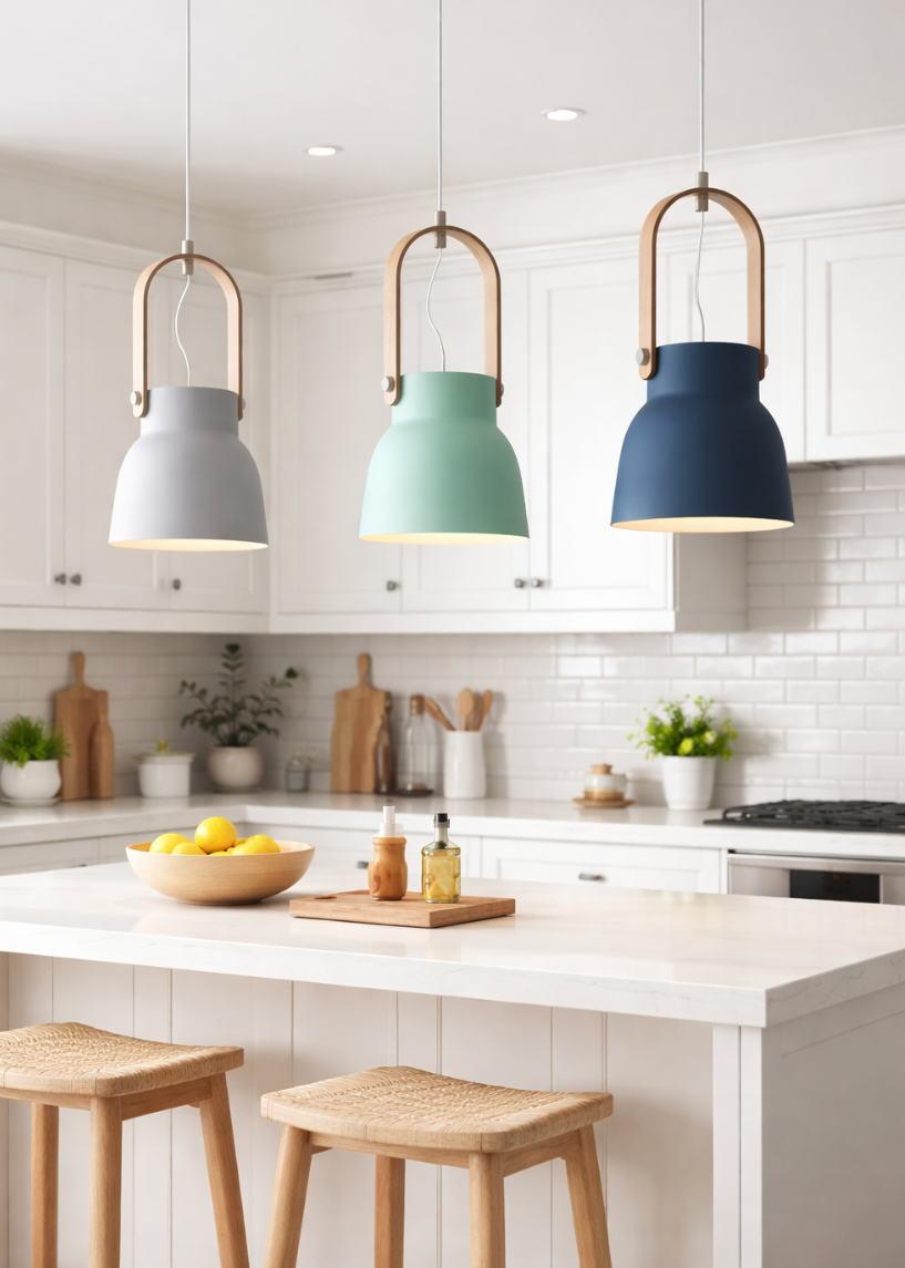 Modern Scandinavian Lantern Pendant Light with Wooden Handle – Connor