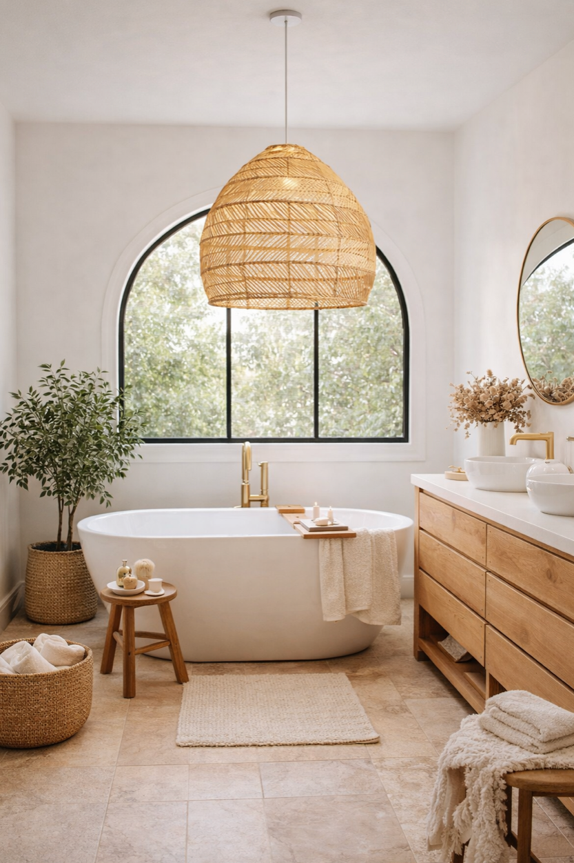 Bohemian Open Rattan Dome Ceiling Pendant Light – Ezra