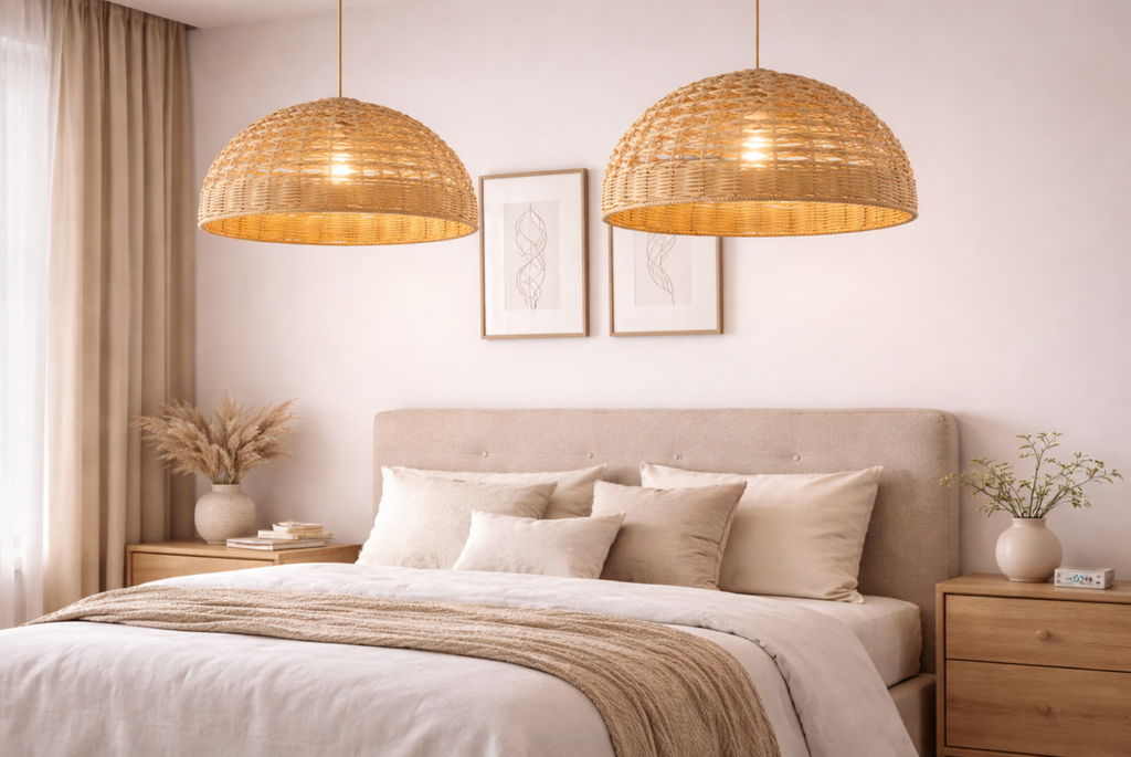 Bohemian Open Weave Rattan Ceiling Pendant Light – Ben