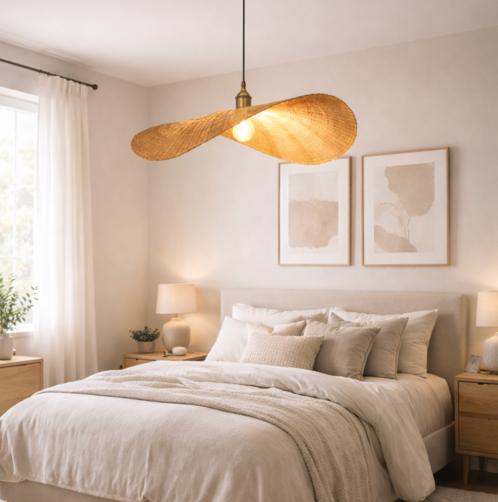 Artistic Woven Bamboo Pendant Light – Theo