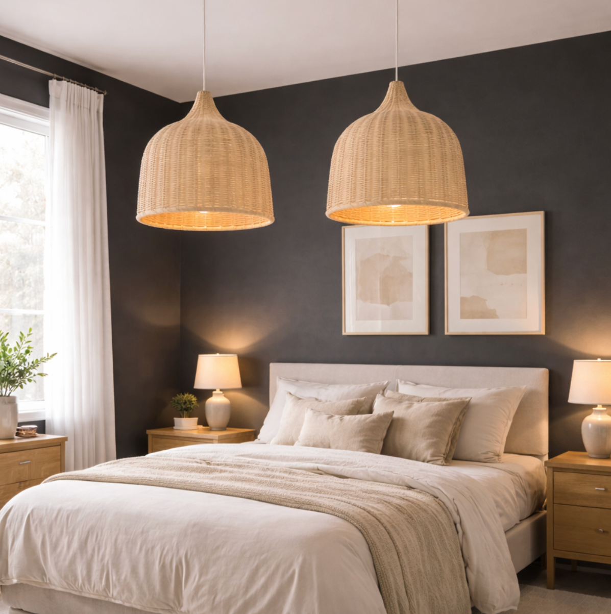 Natural Woven Rattan Bell Pendant Lamp – Tom