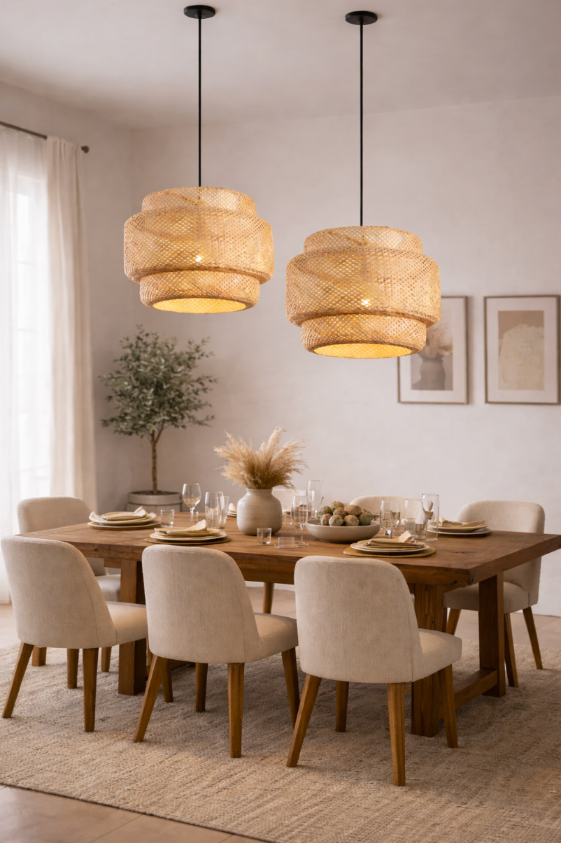 Natural Woven Rattan Sculptural Pendant Lamp – Harry