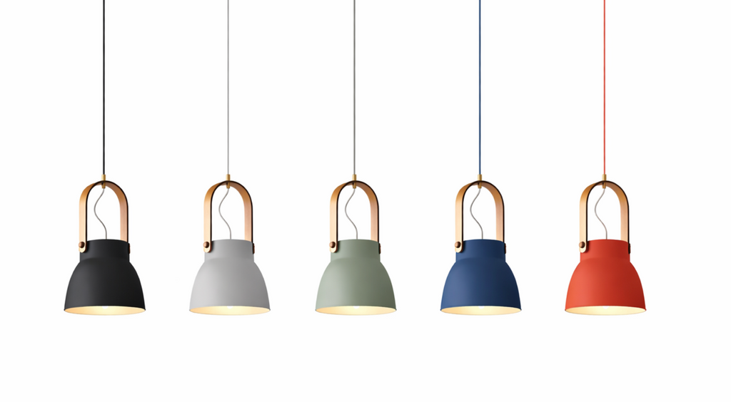 Modern Scandinavian Lantern Pendant Light with Wooden Handle – Connor