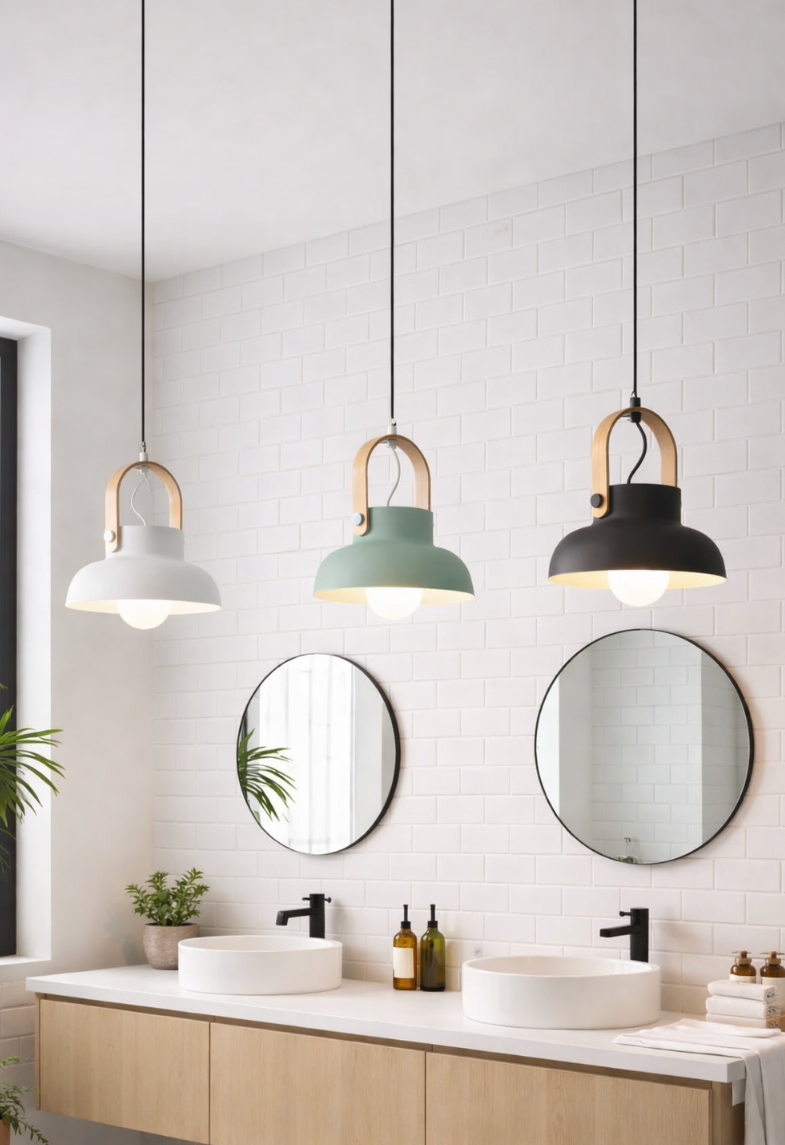 Modern Scandinavian Lantern Pendant Light with Wooden Handle – Logan