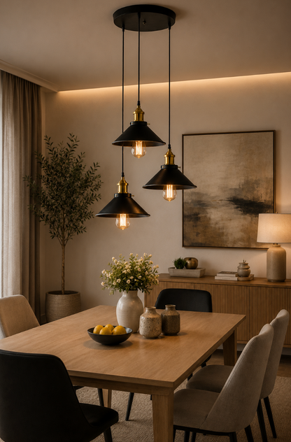 Charlie Industrial Black Metal Pendant Light