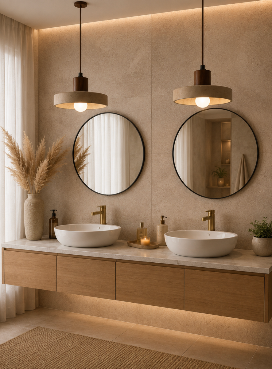 Archie Natural Travertine Stone Pendant Light
