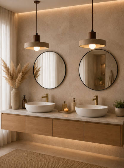 Archie Natural Travertine Stone Pendant Light