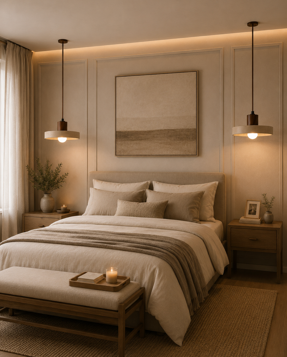 Archie Natural Travertine Stone Pendant Light