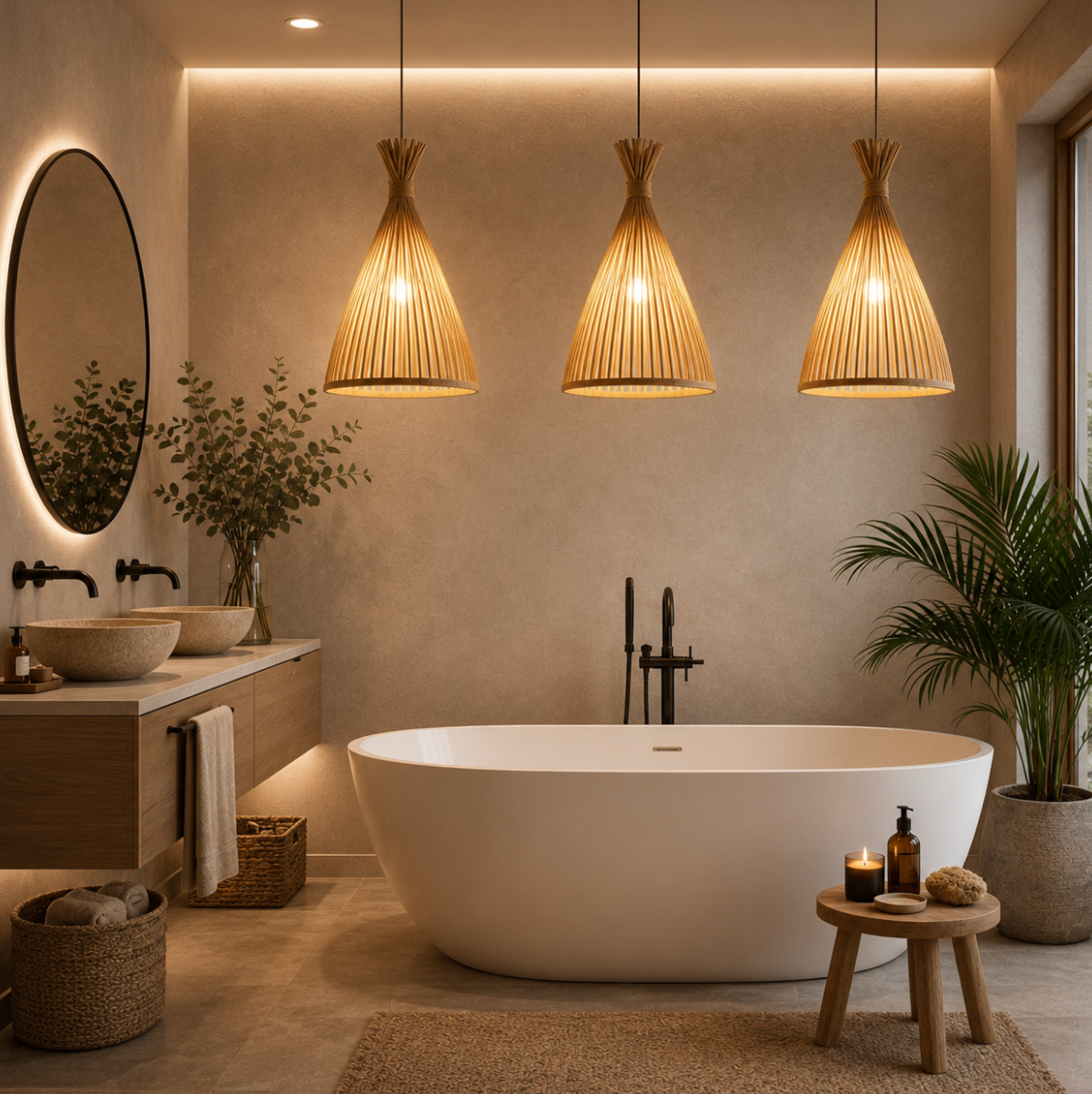 Rory Handwoven Bamboo Cone Pendant Light
