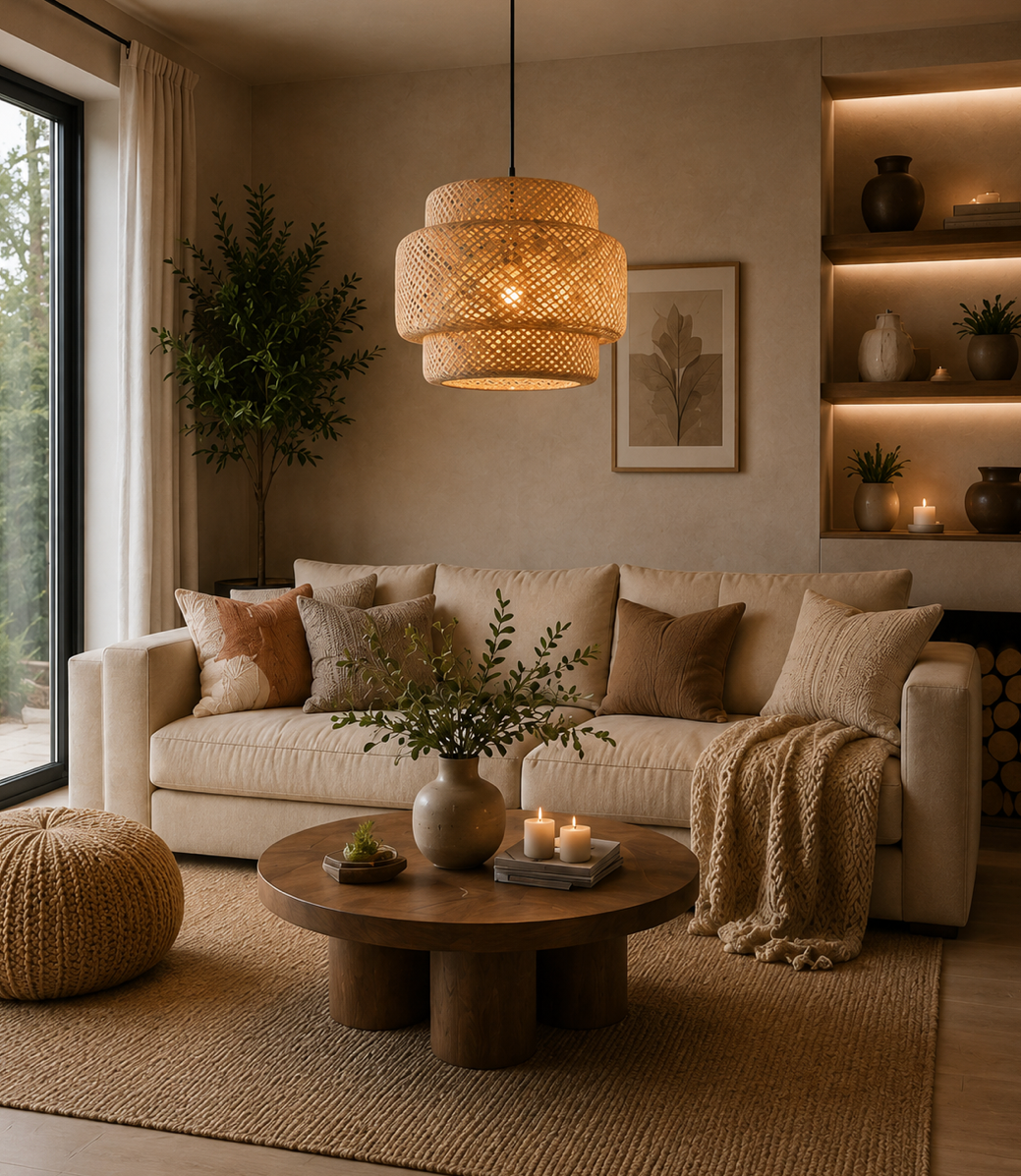 Harry Handcrafted Natural Rattan Pendant Light