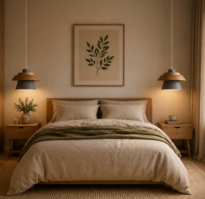 Otis Scandinavian Wood and Metal Pendant Light